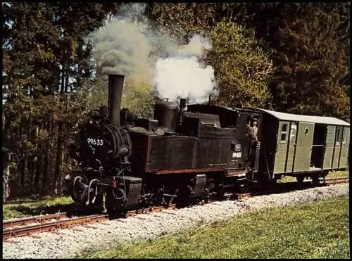 Schmalspur-Lokomotive 99 633 Deutsche Bundesbahn bei Warthausen 1968