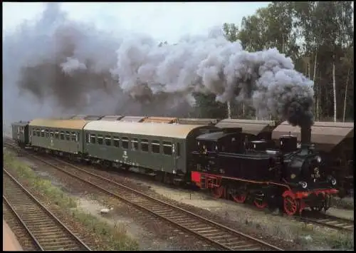 Ansichtskarte  Dampflokomotive Grafenstaden im Bahnhof Toitz-Rustow 1992