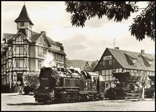 Ansichtskarte Wernigerode Harzquerbahn / Harzbahn, Westerntorkreuzung 1982