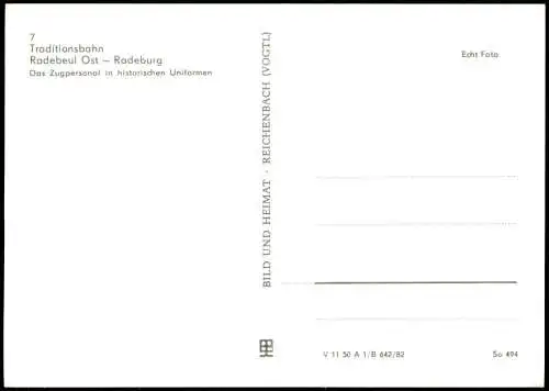 Traditionsbahn Radebeul Ost-Radeburg, Zugpersonal in historischen Uniformen 1982