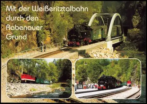 Ansichtskarte Rabenau Rabenauer Grund Weißeritztalbahn Eisenbahn 1999