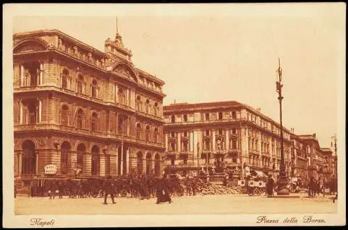 Cartolina Neapel Napoli Piazza della Borsa. 1926