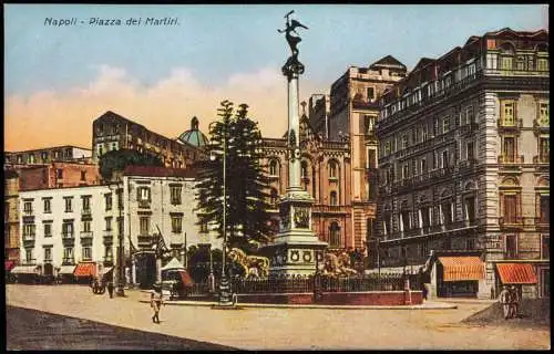 Cartolina Neapel Napoli Piazza dei Martiri 1914