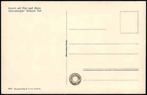 Luzern Lucerna Rigi und Alpen Salondampfer Wilhelm Tell Steamer 1932