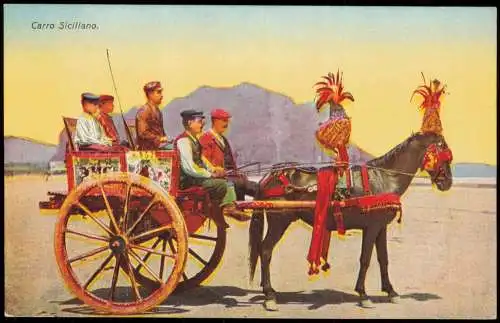 Palermo Palermo (Palermu) Carro Siciliano. Sizilien Typen Trachten 1914