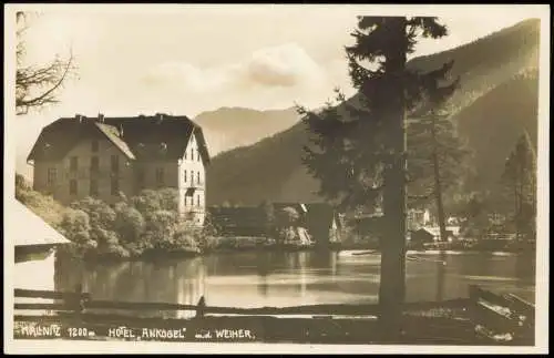 Ansichtskarte Mallnitz Hotel Ankogel mit Weiher 1930