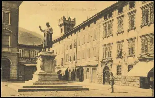 Cartolina Trient Trento Plazza Erbe 1922