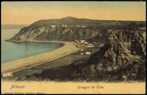 Cartolina Milazzo Spiaggia del Cono 1908  Sizilien Sicilia