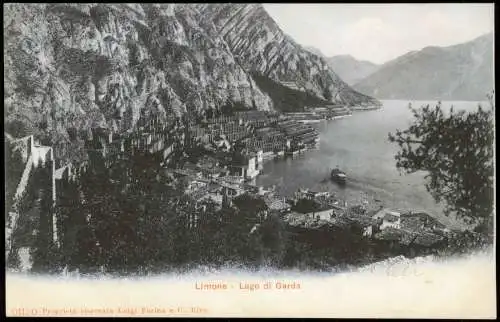Cartolina Limone sul Garda Stadtblick Lago di Garda 1911