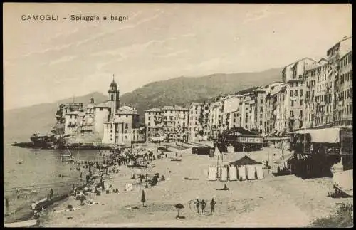Cartolina Camogli Spiaggia e bagni - Strand 1917