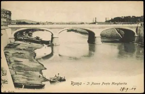 Cartolina Rom Roma Il Nuovo Ponte Margherita 1908