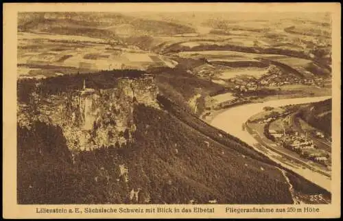 Ansichtskarte Porschdorf-Bad Schandau Luftbild Lilienstein Elbtal 1940