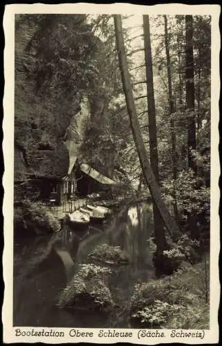 Hinterhermsdorf-Sebnitz Bootsstation Obere Schleuse Fotokarte 1939