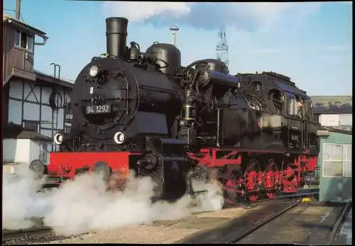 Ansichtskarte Arnstadt Bahnbetriebswerk Dampflokomotive 94 1292 Henschel 1994