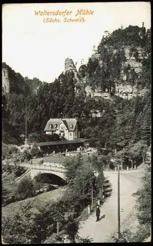 Ansichtskarte Porschdorf-Bad Schandau Waltersdorfer Mühle 1912