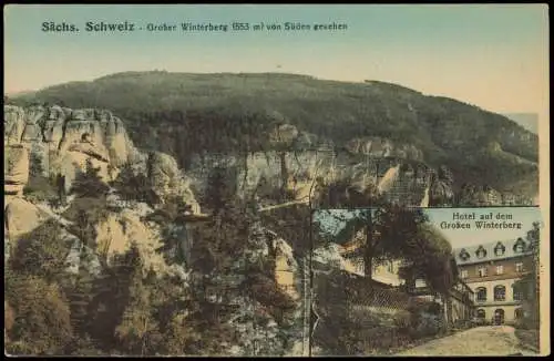 Schmilka Sächsische Schweiz Großer Winterberg (553 m) von Süden gesehen 1911