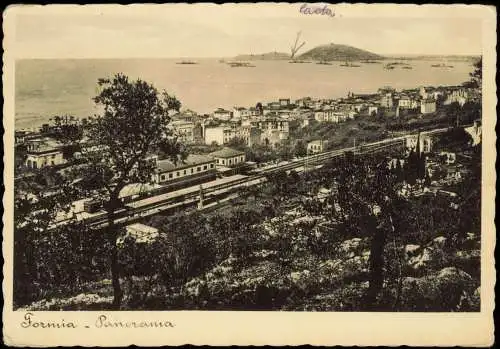 Cartolina Formia Lazio Bahnhof Panorama 1928