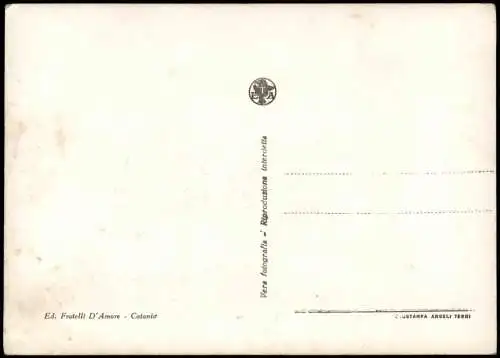 Cartolina Catania Bahnof Statione Ferroviaria 1930  Sizilien Sicilia