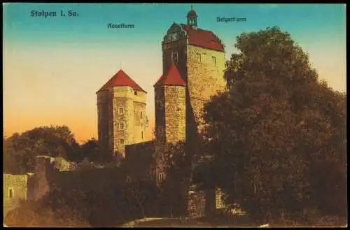 Ansichtskarte Stolpen Burg Stolpen - Koselturm, Seigerturm 1914