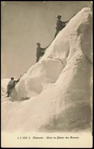 Chamonix-Mont-Blanc Glacier des Bossons Bergsteiger Alpen Alpes 1912