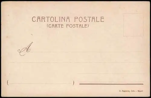 Cartolina Neapel Napoli Vesuv Vesuvio Vesuvius Künstlerkarte Reiter 1912