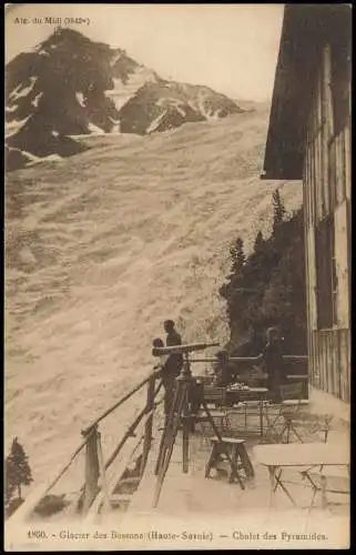 Chamonix-Mont-Blanc Glacier des Bossons Chalet des Pyramides. 1912