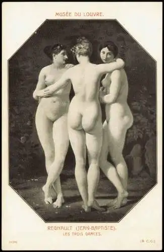 LES TROIS GRACES. - Erotik Nackt - Nude REGNAULT (JEAN-BAPTISTE). 1918