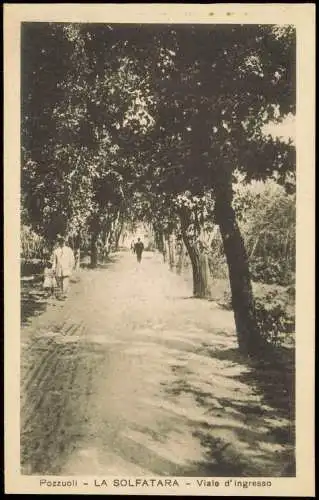 Cartolina Pozzuoli LA SOLFATARA Viale d'ingresso b Neapel 1922