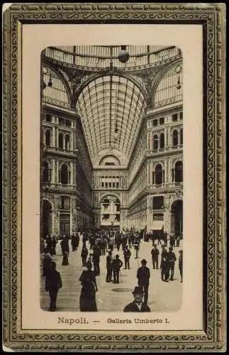 Cartolina Neapel Napoli Galleria Umberto I. 1914 Passepartout