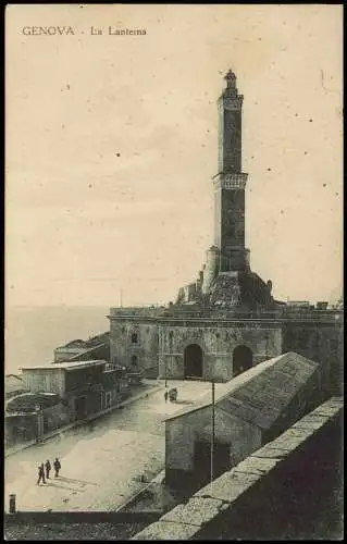 Cartolina Genua Genova (Zena) La Lanterna Leuchtturm Lighthouse 1929