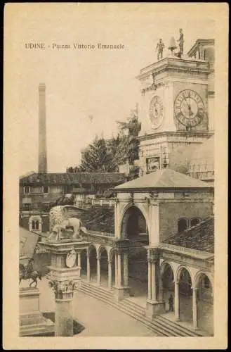 Cartolina Udine Piazza Vittorio Emanuele 1926