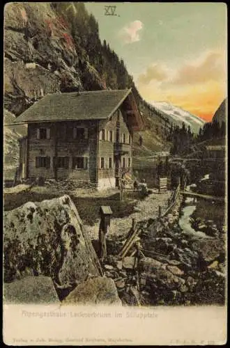 Ansichtskarte Mayrhofen Alpengasthaus Lacknerbrunn im Stilupptale 1911  Tirol