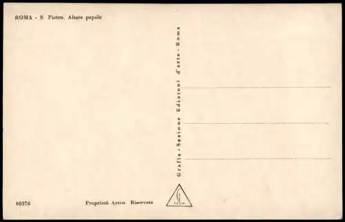 Postcard Vatikanstadt Rom S. Pietro. Altare papale 1930  Vatikan