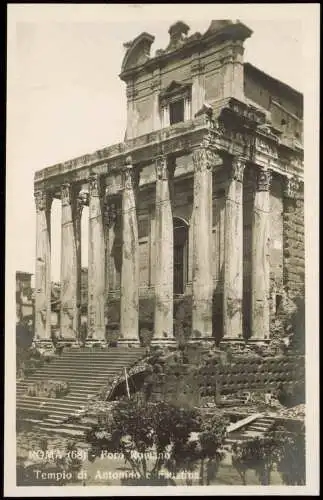 Cartolina Rom Roma Foro Romano Tempio di Antonio e Faustina. 1930