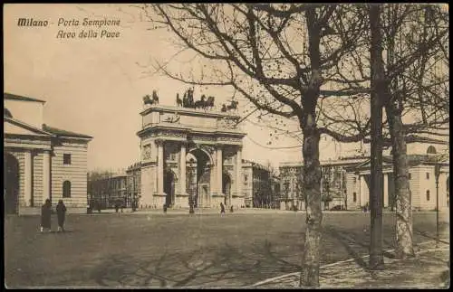 Cartolina Mailand Milano Porta Sempione Arco della Pace 1932