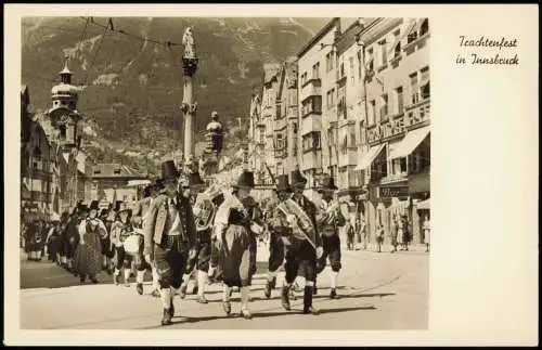 Ansichtskarte Innsbruck Maria Theresienstraße Trachtenfest 1932