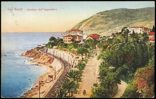 Cartolina San Remo Sanremo Giardino dell'Imperatrice 1925