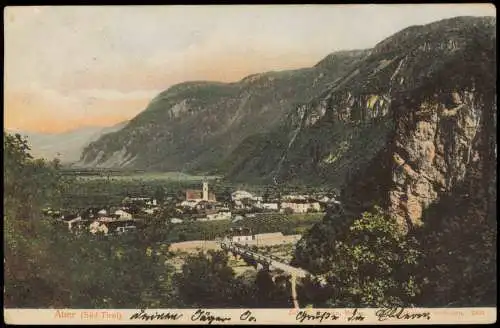 Cartolina Auer Südtirol Ora Stadtblick 1905