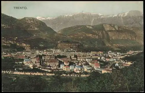 Cartolina Trient Trento Stadtblick - colorierte Ak 1907