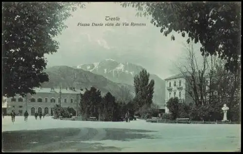 Cartolina Trient Trento Piazza Dante vista da Via Romana 1912