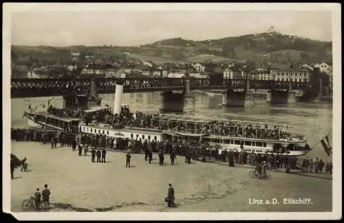 Ansichtskarte Linz am Rhein Stadt Eilschiff Dampfer Steamer 1930