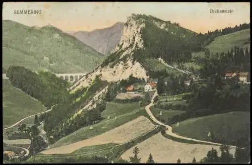 Ansichtskarte Semmering Stadtpartie Viadukt Breitenstein 1907