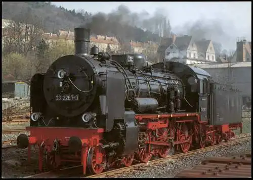 Ansichtskarte  Eisenbahn Motiv-AK Dampflokomotive P8 im Werk Meiningen 1992