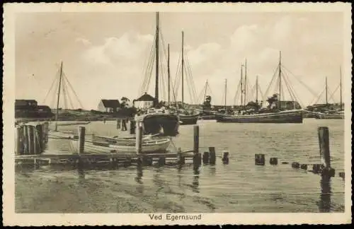 Postcard Ekensund Egernsund Sogn Danmark Hafen 1933  Sonderborg