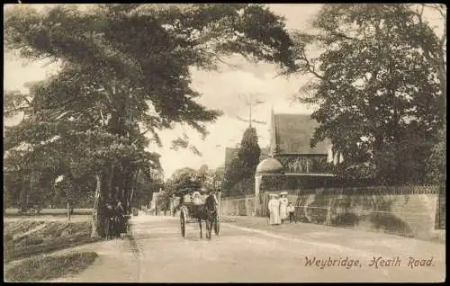 Postcard Weybridge Heath Road 1907  England