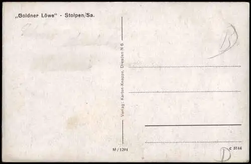 Ansichtskarte Stolpen Stadtpartie Goldner Löwe 1936