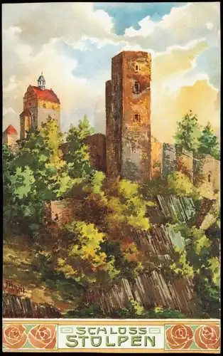 Ansichtskarte Stolpen Burg Stolpen - Künstlerkarte 1914