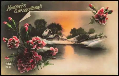 Weihnachten - Christmas Nelken Winterlandschaft 1934  Nederland Holland