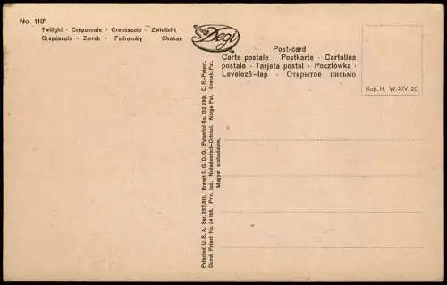 Künstlerkarte: Gemälde Twilight Crépuscule Crepúscolo Felhomály 1918