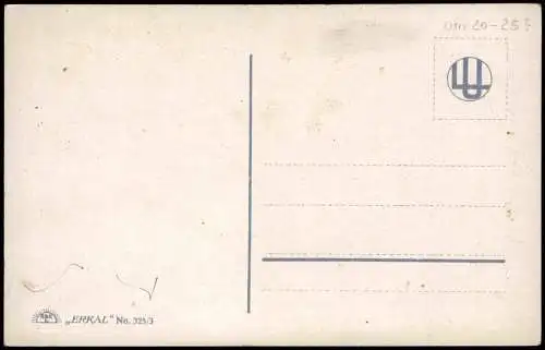 Künstlerkarte Mode Kleidung Frau in schönem Kleid öffnet Brief 1918